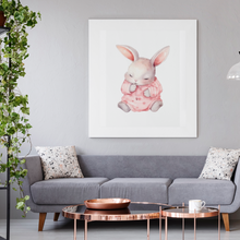 Load image into Gallery viewer, Easter Bunny in Pink Dress Instant Digital Printable Wall Art