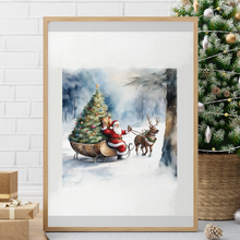 Load image into Gallery viewer, Santa Claus Water Color Instant Wall Art Print