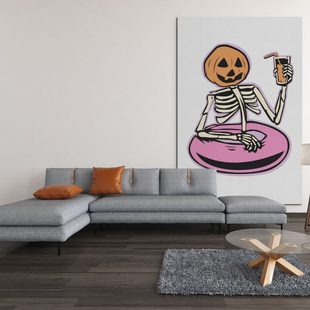 Skeleton Pumpkin Drink Till You Drop Wall Art