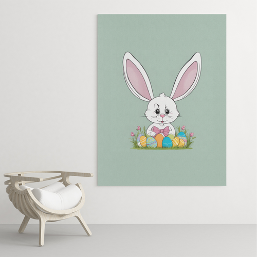 Easter Bunny Eggs Instant Printable Wall Art Decor
