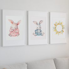 Load image into Gallery viewer, Easter Bunny in Pink Dress Instant Digital Printable Wall Art