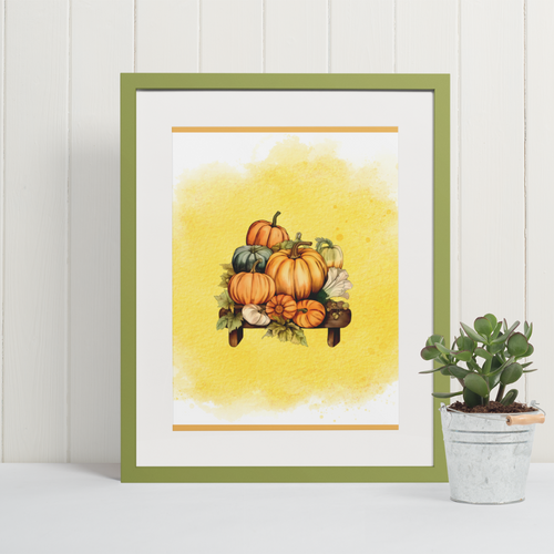Fall Market Pumpkins Instant Printable Wall Art
